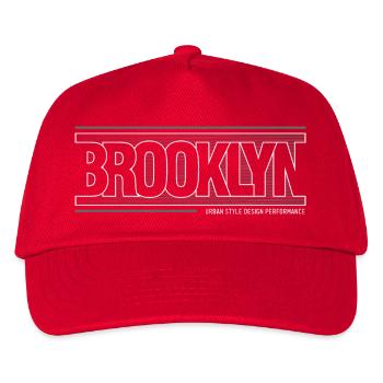 Winde der Skyline von Brooklyn Silhouette - Kinder Basecap - Rot - Vorne