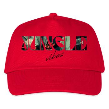 Jungle Vibes Botanischer Schriftzug - Kinder Basecap - Rot - Vorne
