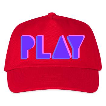Press Play – Musik Party DJ Shirt Club Style - Kinder Basecap - Rot - Vorne