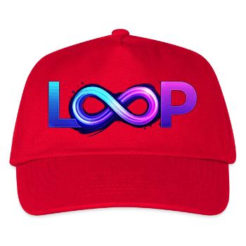 Neon Loop Unendlichkeit - Kinder Basecap - Rot - Vorne