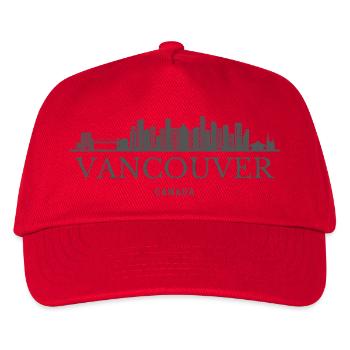 Vancouver, Kanada, Vancouver Skyline - Kinder Basecap - Rot - Vorne