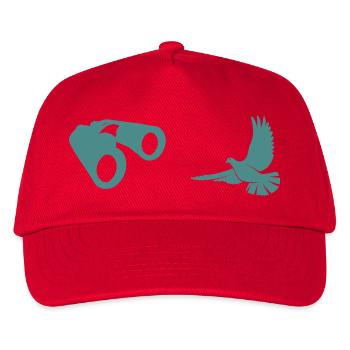 Minimalist Bird Watching Silhouette - Kids’ Baseball Cap - red - Front