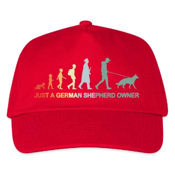 Evolution Schäferhund Besitzer - Kinder Basecap - Rot - Vorne