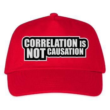 Correlation Is Not Causation Nerd Wissenschaft - Kinder Basecap - Rot - Vorne