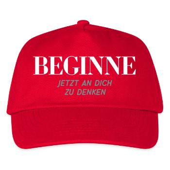 Jetzt an dich zu denken Spruch T-Shirt - Kinder Basecap - Rot - Vorne