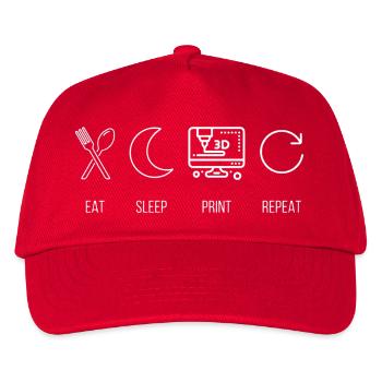 Eat, Sleep, Print, Repeat 3D Printing Maker - Kids’ Baseball Cap - red - Front