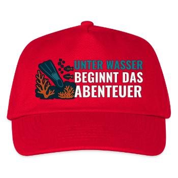 Tauchen Unter Wasser beginnt das Abenteuer. - Kinder Basecap - Rot - Vorne