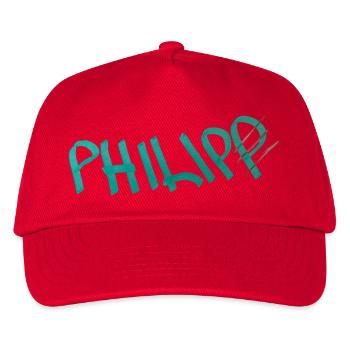 Geburtstagsgeschenk für Philip - Kinder Basecap - Rot - Vorne