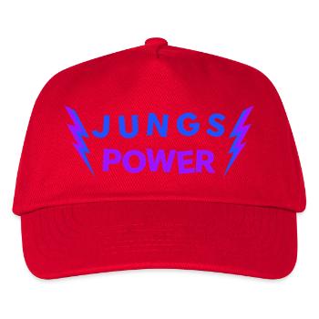 JUNGS POWER - Glücksbringer Jungen Männer - Kinder Basecap - Rot - Vorne