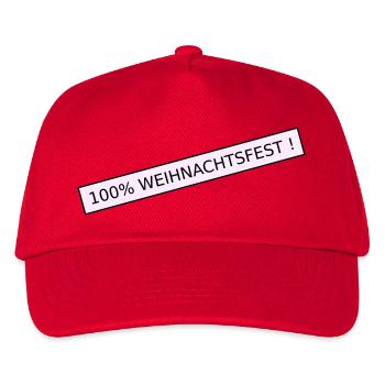 100 Prozent weihnachtsfest - Kinder Basecap - Rot - Vorne