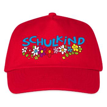 Schulkind  - Kinder Basecap - Rot - Vorne