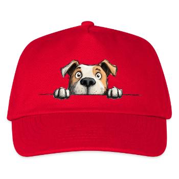 Spähriger Staffy lustiger Hundeliebhaber-Merch - Kinder Basecap - Rot - Vorne