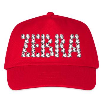 Cartoon zebra typography - Kids’ Baseball Cap - red - Front