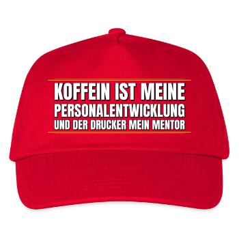 Koffein ist meine Mentorenquelle - Kinder Basecap - Rot - Vorne