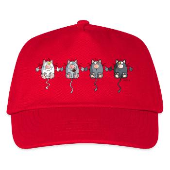 Cat Team - Kids’ Baseball Cap - red - Front