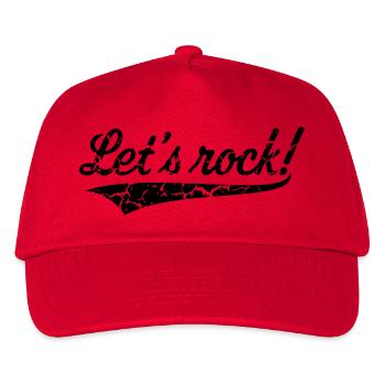 Let's Rock! (Rock 'n' Roll Musik / Vintage) - Kinder Basecap - Rot - Vorne