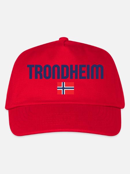 Trondheim Norwegen Flagge Design - Kinder Basecap - Rot