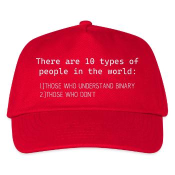 there are 10 types of people who understand binary - Kinder Basecap - Rot - Vorne