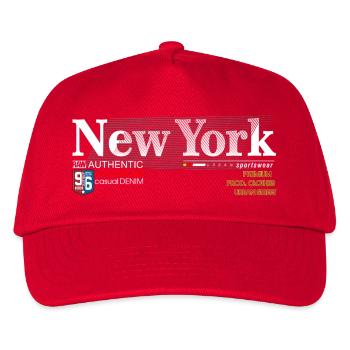Street Style Abstrakter NYC-Druck - Kinder Basecap - Rot - Vorne