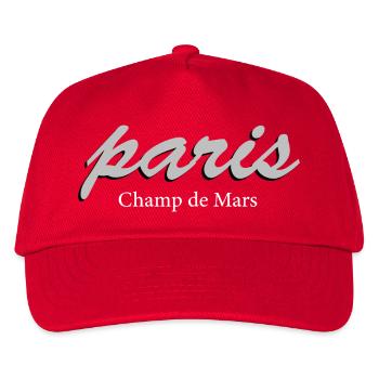 Paris Champ de Mars Vintage Script - Kinder Basecap - Rot - Vorne