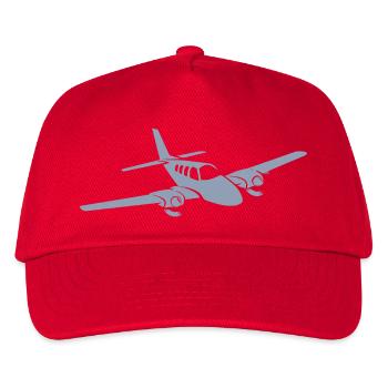 Minimalist propeller plane silhouette - Kids’ Baseball Cap - red - Front