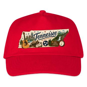Tennessee Great Smoky Mountains Vintage Sticker - Kids’ Baseball Cap - red - Front