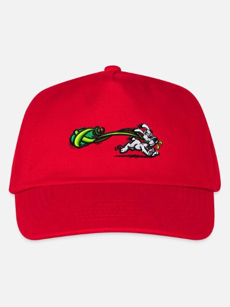 Asterix & Obelix Stickmotiv Idefix Mit Zaubertrank - Kinder Basecap - Rot
