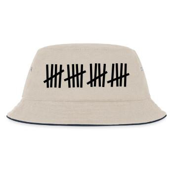 Strichliste 20 Striche - Kinder Bucket Hat - Natur/Navy - Vorne