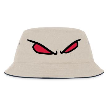 2 boese augen horror halloween rot leuchtend comic - Kinder Bucket Hat - Natur/Navy - Vorne