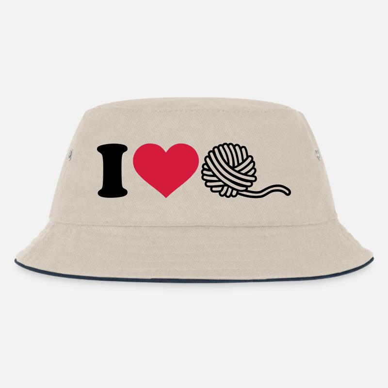 Stricken - Kinder Bucket Hat - Natur/Navy