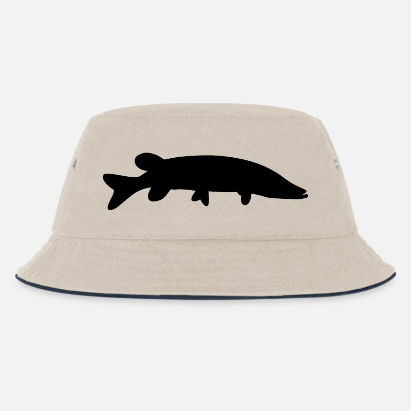 Silhouette de poisson brochet - Bob Enfant - blanc cassé/bleu marine