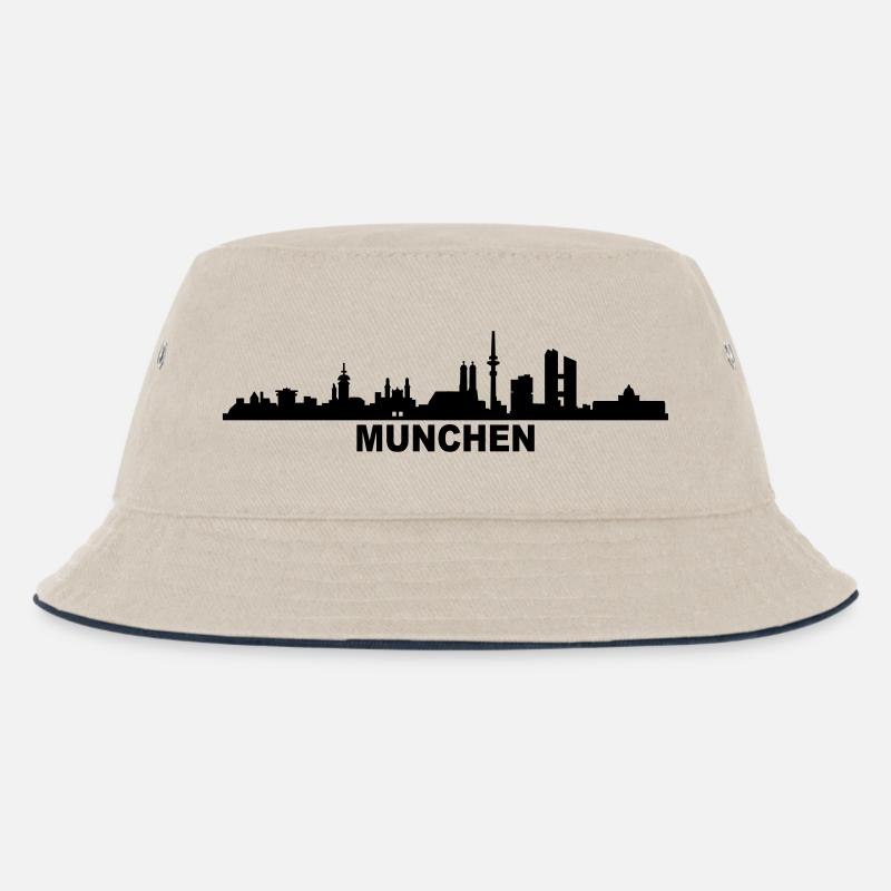 Skyline München - Kinder Bucket Hat - Natur/Navy