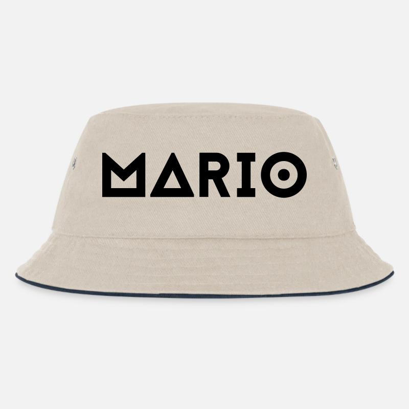 First name Mario - Kids’ Bucket Hat - ecru/navy