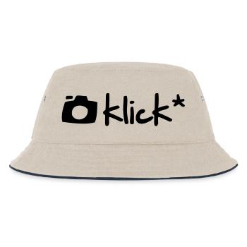 KLICK - T-Shirt für Fotografen - Kinder Bucket Hat - Natur/Navy - Vorne