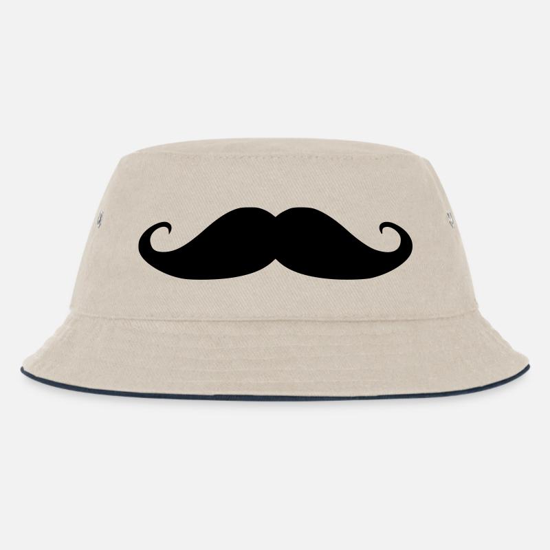 moustache - Kinder Bucket Hat - Natur/Navy