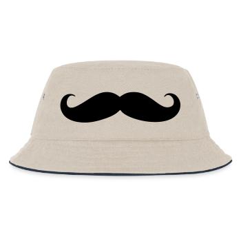 Schnurrbart - Kinder Bucket Hat - Natur/Navy - Vorne