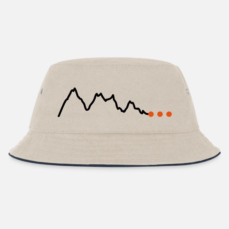 Höhenprofil-Gebirge - Kinder Bucket Hat - Natur/Navy