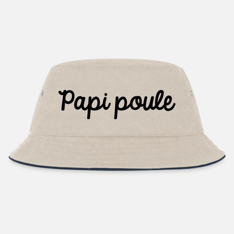 Papi poule - Bob Enfant - blanc cassé/bleu marine
