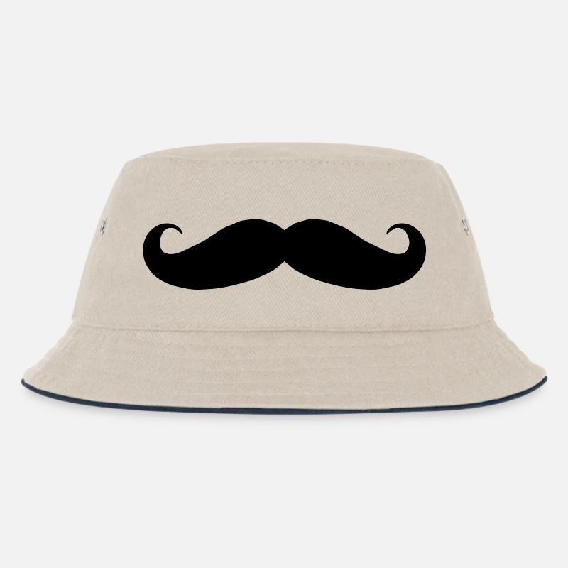 Mustache - Kinder Bucket Hat - Natur/Navy