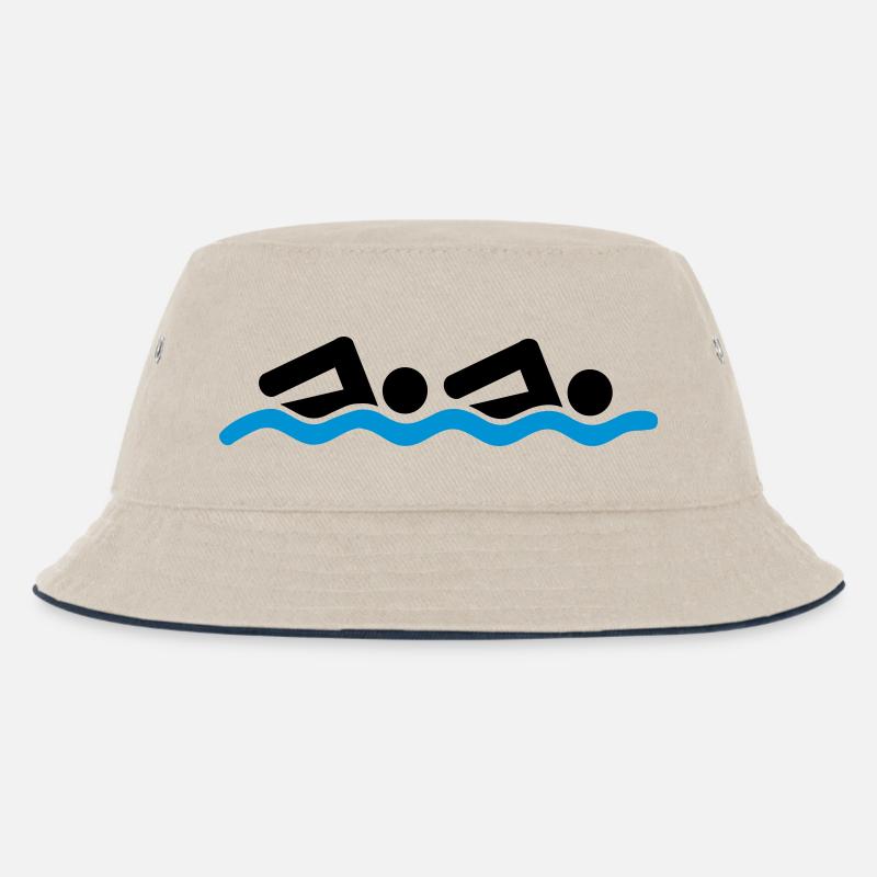 Swimming Team - Kinder Bucket Hat - Natur/Navy