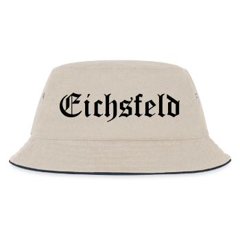 Eichsfeld Altdeutsche Schrift Schwarz - Kinder Bucket Hat - Natur/Navy - Vorne