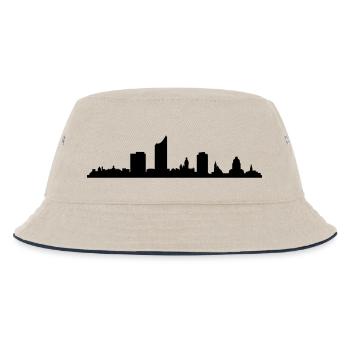 Skyline Leipzig - Kinder Bucket Hat - Natur/Navy - Vorne