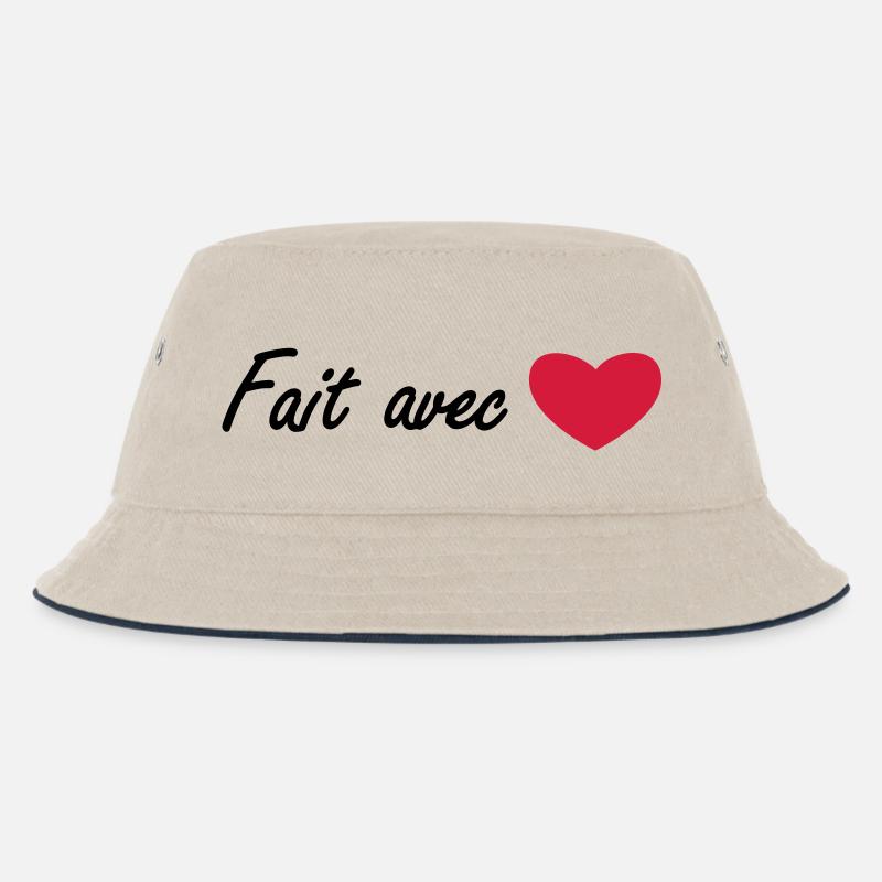 mit liebe gemacht - Kinder Bucket Hat - Natur/Navy
