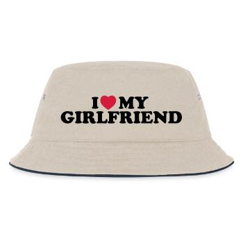 I love my girlfriend - Kinder Bucket Hat - Natur/Navy - Vorne
