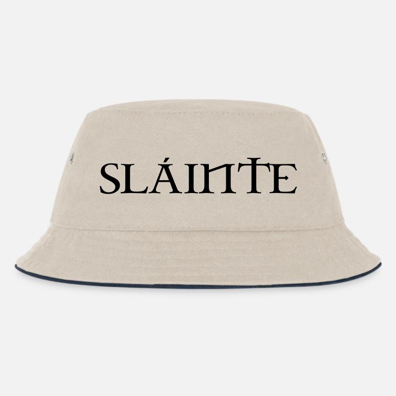 Slainte text de - Kinder Bucket Hat - Natur/Navy