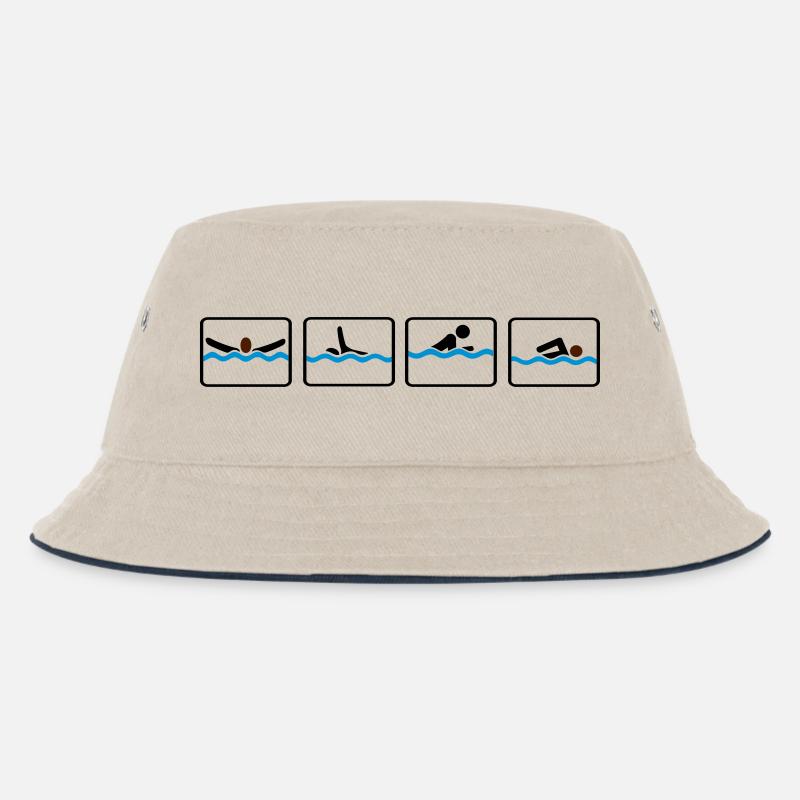 swimming - Kinder Bucket Hat - Natur/Navy