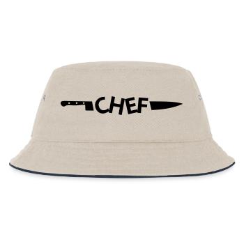 CHEF - Kids’ Bucket Hat - ecru/navy - Front