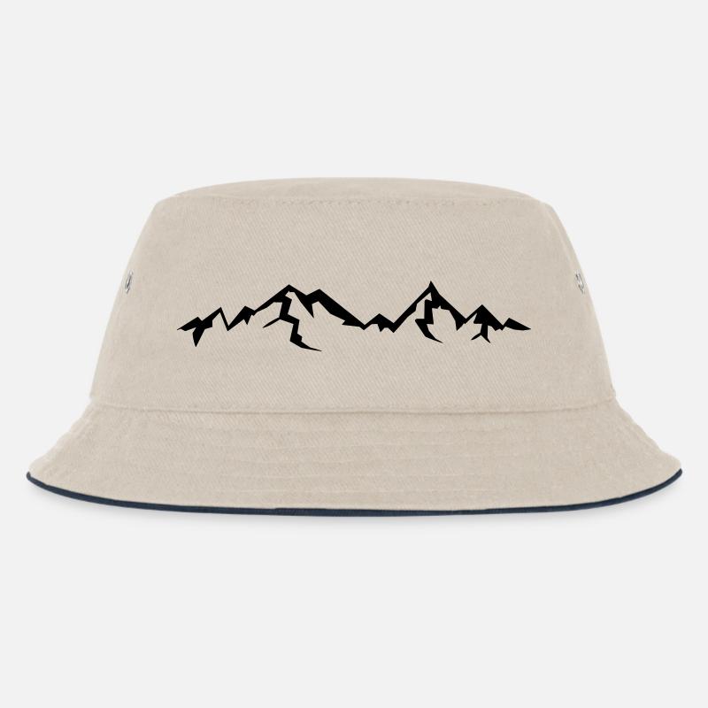 Hohe Schöne Berge Mit Schatten - Kinder Bucket Hat - Natur/Navy