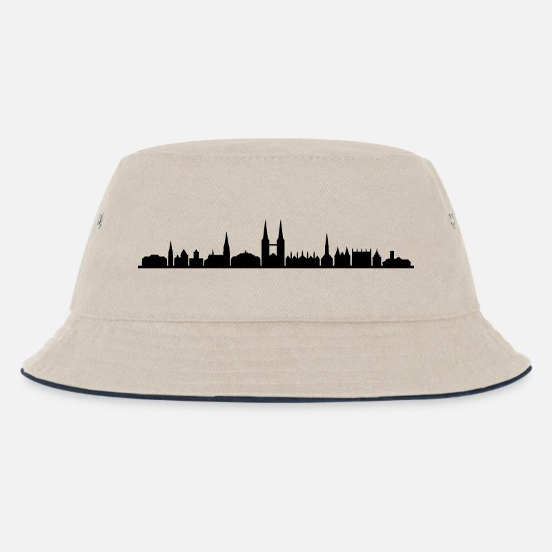 Skyline - Lübeck - Kinder Bucket Hat - Natur/Navy