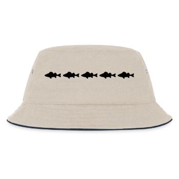 barsch fische silhouette - Kinder Bucket Hat - Natur/Navy - Vorne